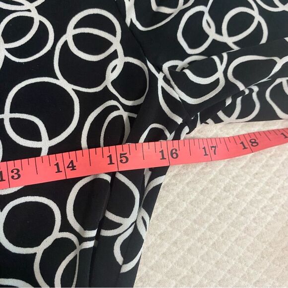Faith, Love, Passion Black White  Pattern Faux Wrap Dress Size Extra small - Picture 3 of 6